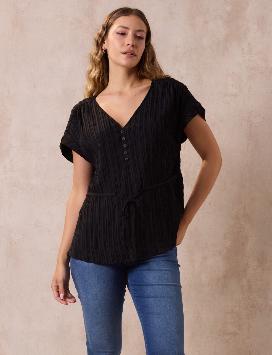 Blusa Plisada - Negro 