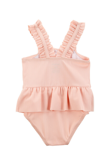 Set dos piezas, malla de baño y gorro, con protección UPF 50+, rosado Sin color