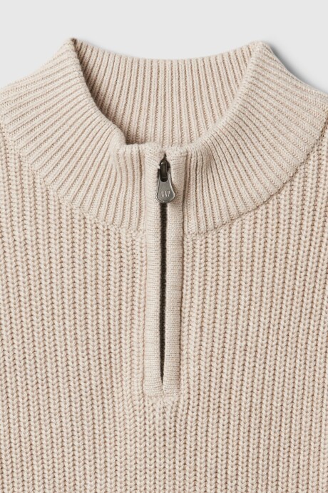 Buzo Algodón Medio Cierre Niño Light Oat Heather