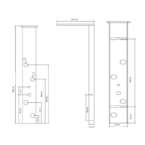 Panel De Ducha De Acero Brillante Con Hidromasaje Aqualia,Requiere Min 3.0Kg/Cm2 Presion Agua 000