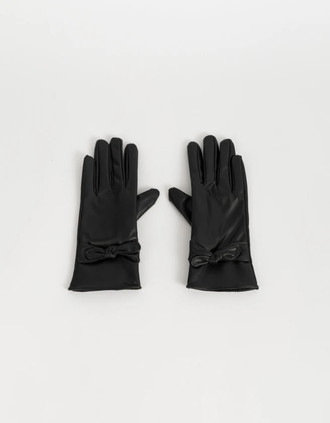 Guantes Varios Noche Guantes Con Moño - Negro