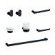 Set De Accesorios De Baño 7 Piezas Acero Inoxidable Negro Mate Aqualia