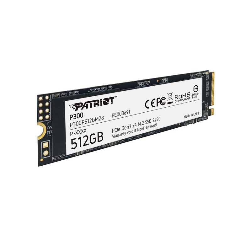 Disco Sólido SSD Interno Patriot P300 512GB M.2 2280 PCIe Disco Sólido SSD Interno Patriot P300 512GB M.2 2280 PCIe
