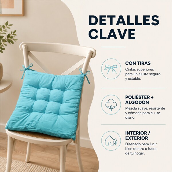 Almohadon Cuadrado Para Silla Eames Butaca Auto Colores Celeste