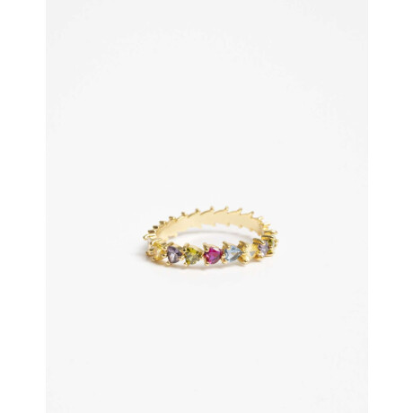 Anillo Sin Fin Cubic Zirconia Dorado