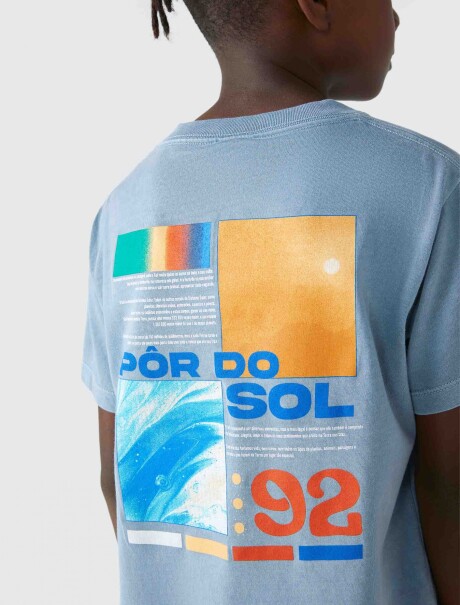 CAMISETAS INFANTIL CON ESTAMPA AZUL