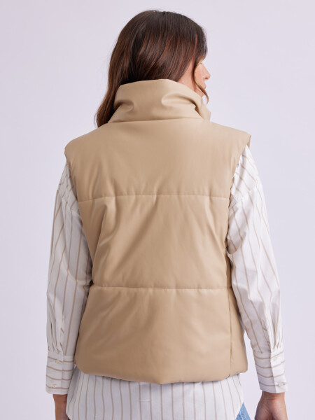 Chaleco pu Beige