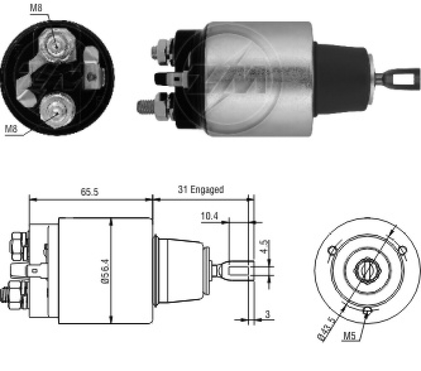 AUTOMATICO DE ARRANQUE NISSAN SENTRA B13 1.6 D21 2.4 BOSCH 12V ZM 