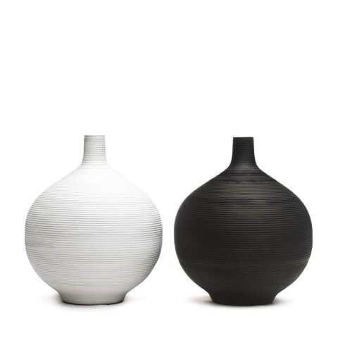 FLORERO CERAMICA D17x21CM BLANCO/NEGRO MATE FLORERO CERAMICA D17x21CM BLANCO/NEGRO MATE