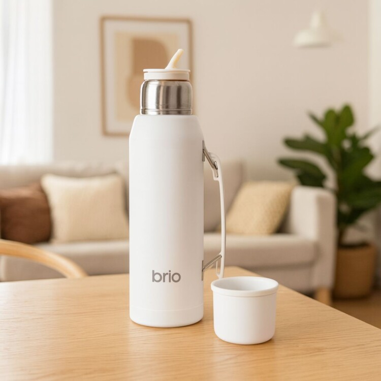 TERMO BRIO 1 LITRO ACERO INOXIDABLE BLANCO Blanco