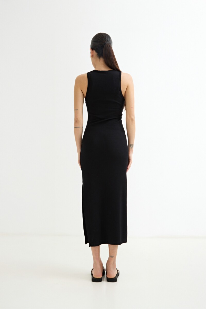 Vestido largo sin mangas NEGRO