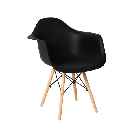 SILLA DE COMEDOR EAMES CON APOYABRAZO Silla Eames Negra con Posabrazos