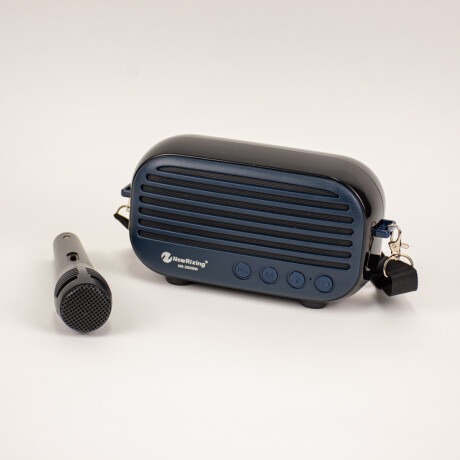Parlante Microfono Con Bluetooth Y Usb A Bateria Azul