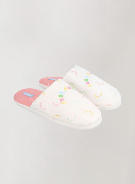 PANTUFLA JUST SMILE MARFIL