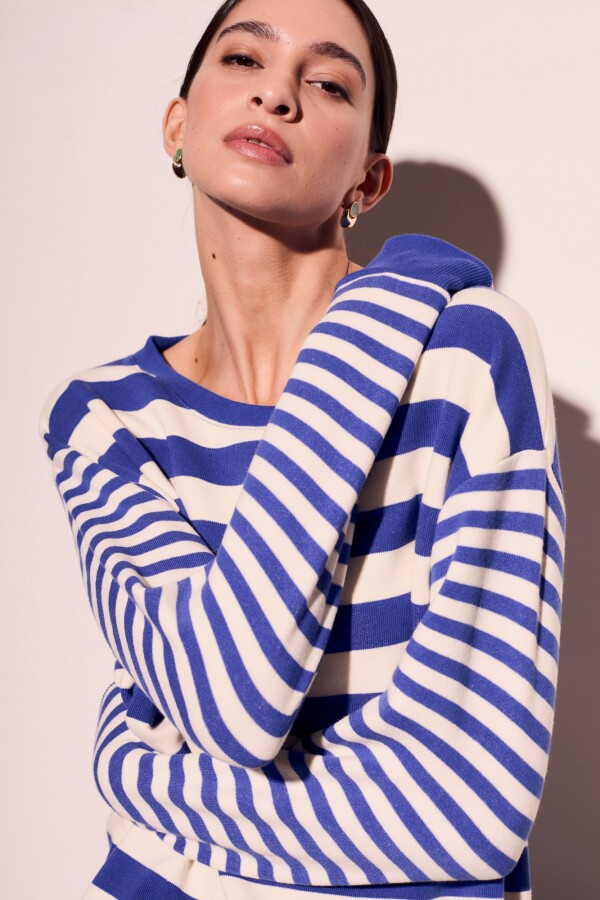 Sweater Rayado Multi Azul Francia