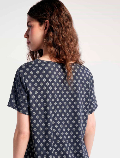 BLUSA ESTAMPADA AZUL