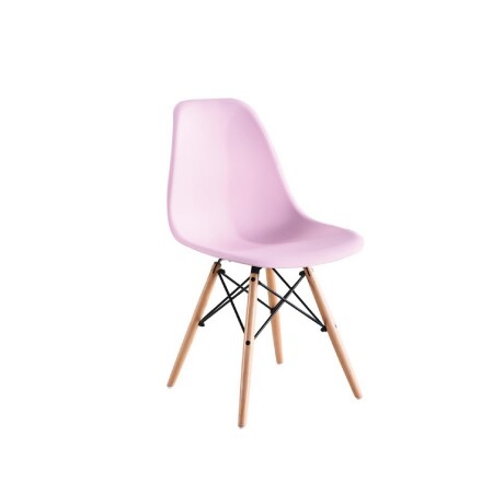 Kit x2 Eames DKR Base En Madera Infantil Rosa