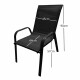 Set x4 Silla De Jardín De Metal Y Textilina Apilable con Apoyabrazos NEGRO