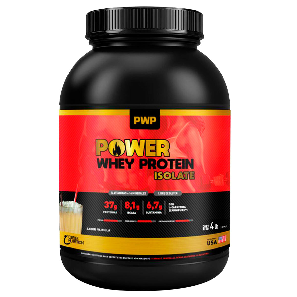 Suplemento Pwp Whey Protein Isolate 1816g Calidad USA - Vainilla 