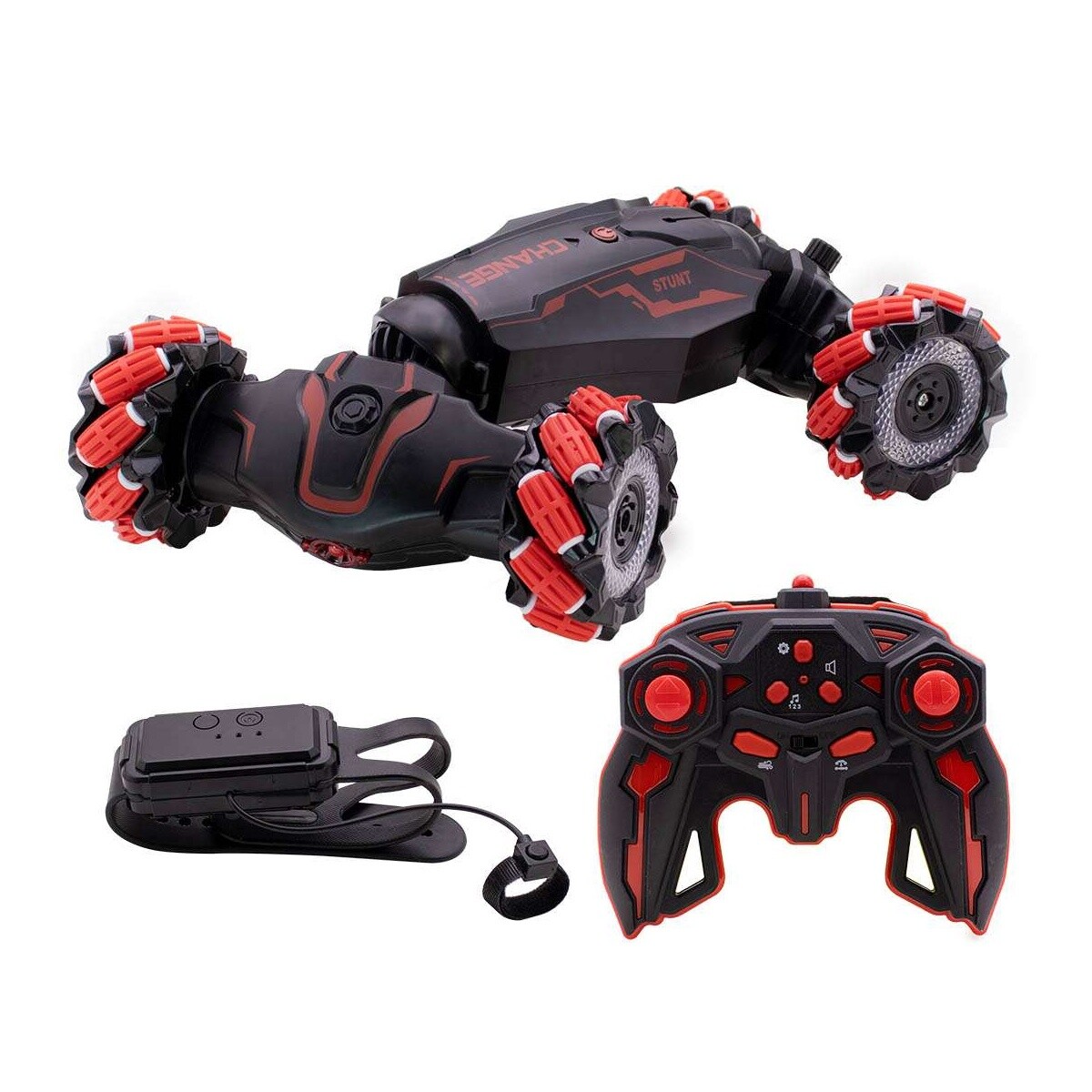 Auto a control remoto STUNT CLIMBING con sensor de mano Rojo 