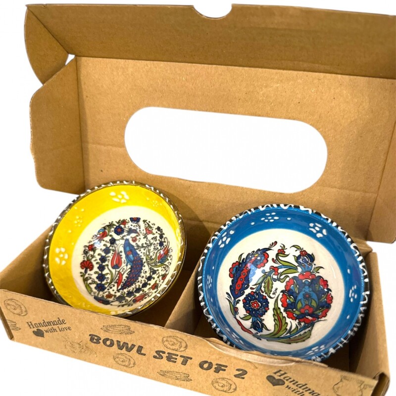 SET BOWLS X2 AMARILLO Y TURQUESA