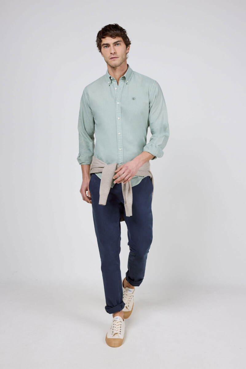 Camisa Garment Dyed Verde