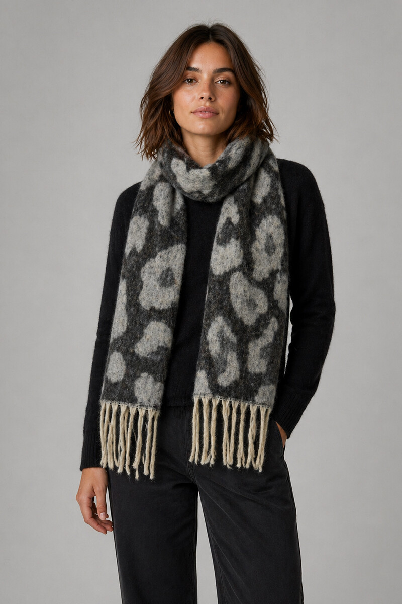 Bufanda Azalea - Negra y gris 