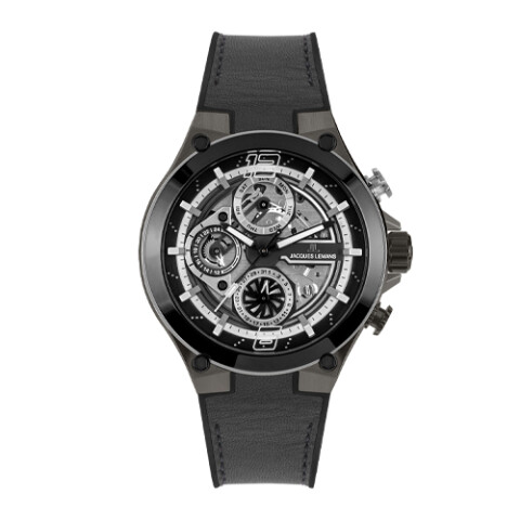 Reloj Jack Lemans Acero y Correa de Goma Cronógrafo Reloj Jack Lemans Acero y Correa de Goma Cronógrafo
