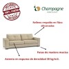 SOFA 100% CUERO - 3 CUERPOS - MODELO DOMINI - PERLA MATE SOFA 100% CUERO - 3 CUERPOS - MODELO DOMINI - PERLA MATE