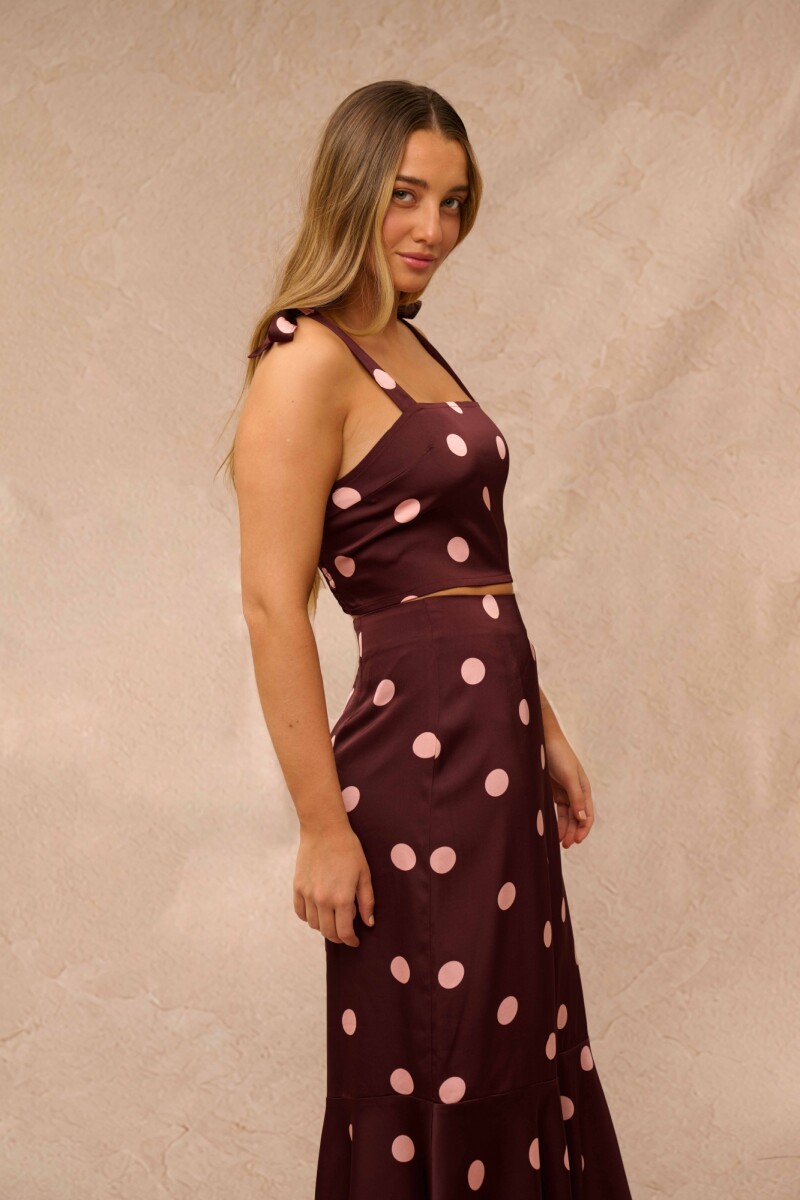 TOP ZELA ESTAMPADO CIRUELA LUNARES TOP ZELA ESTAMPADO CIRUELA LUNARES