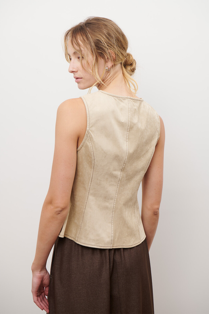 CHALECO SUEDE NATURAL