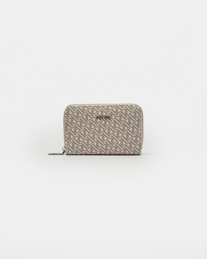 Billetera Monogram En Efecto Cuero Estampado Taupe