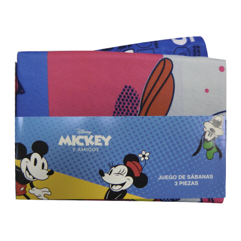 Juego Sábanas Infantiles 1 Plaza 100% Microfibra Mickey