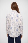 CAMISA AMPARO CRUDO FLORES AZUL