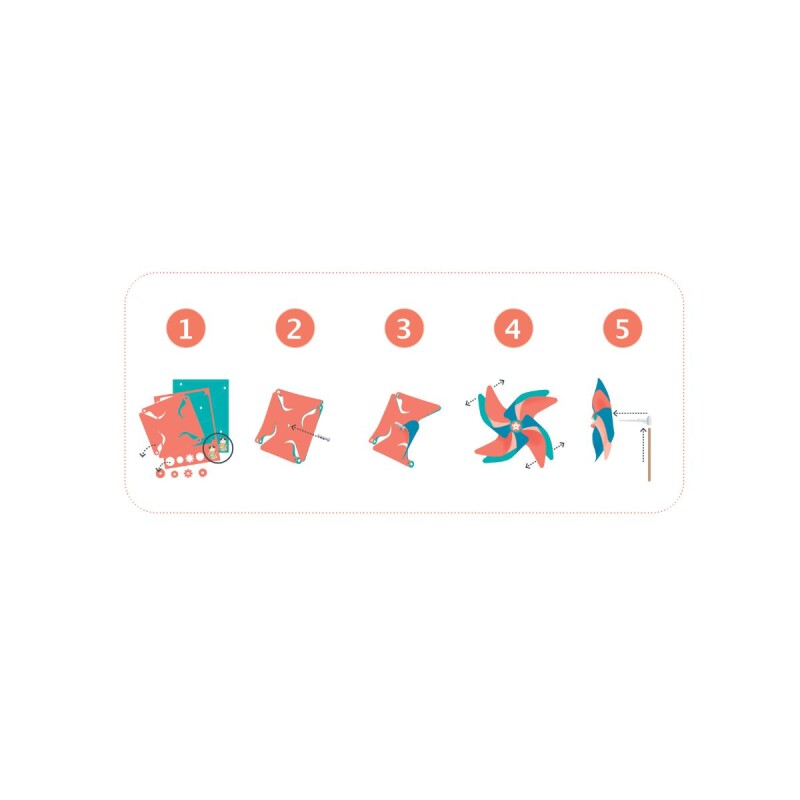 Set x4 molinetes para decorar Do it yourself Djeco 5+ Set X4 Molinetes Para Decorar Do It Yourself Djeco 5+