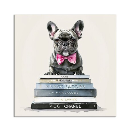 Cuadra Canvas 543074-02 40X40CM Bulldog NEGRO