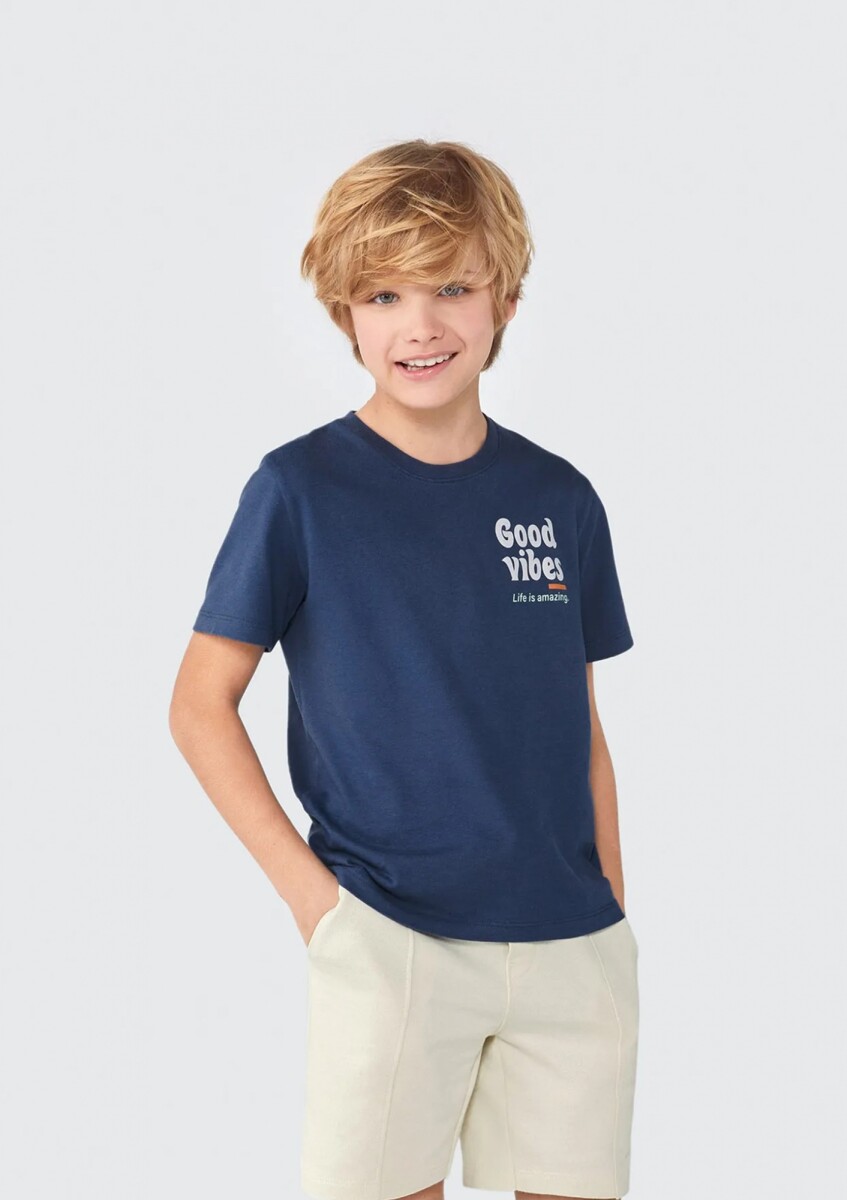 CAMISETA INFANTIL CON ESTAMPA - AZUL 