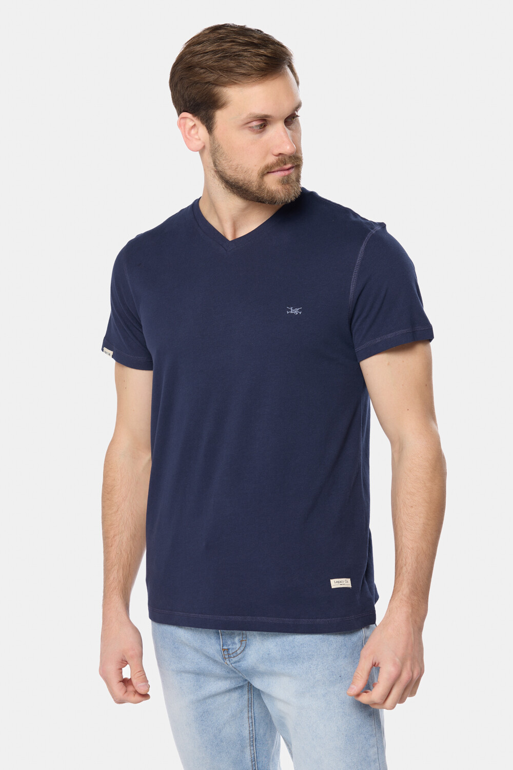 REMERA LISA ESCOTE V Azul
