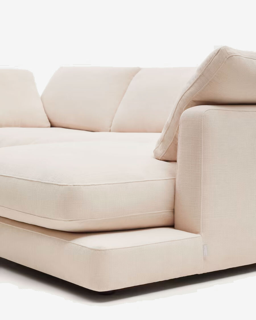 Sofá Gala 4 plazas con chaise longue derecho beige 300 cm