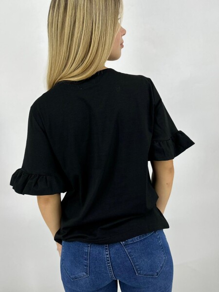 T-SHIRT SLOWLY S2404 NEGRO