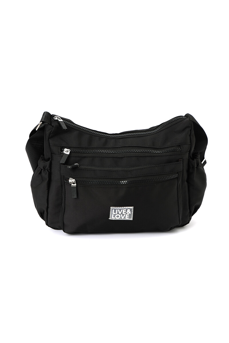 Bandolera de nylon Negro