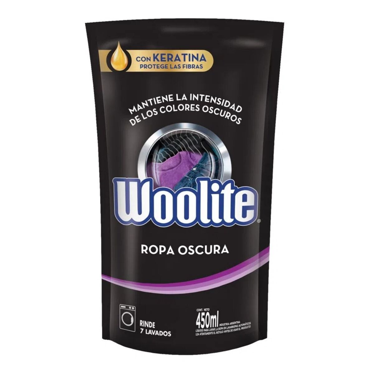 Jabón Líquido Woolite Ropa Oscura Doy Pack 450 ML 