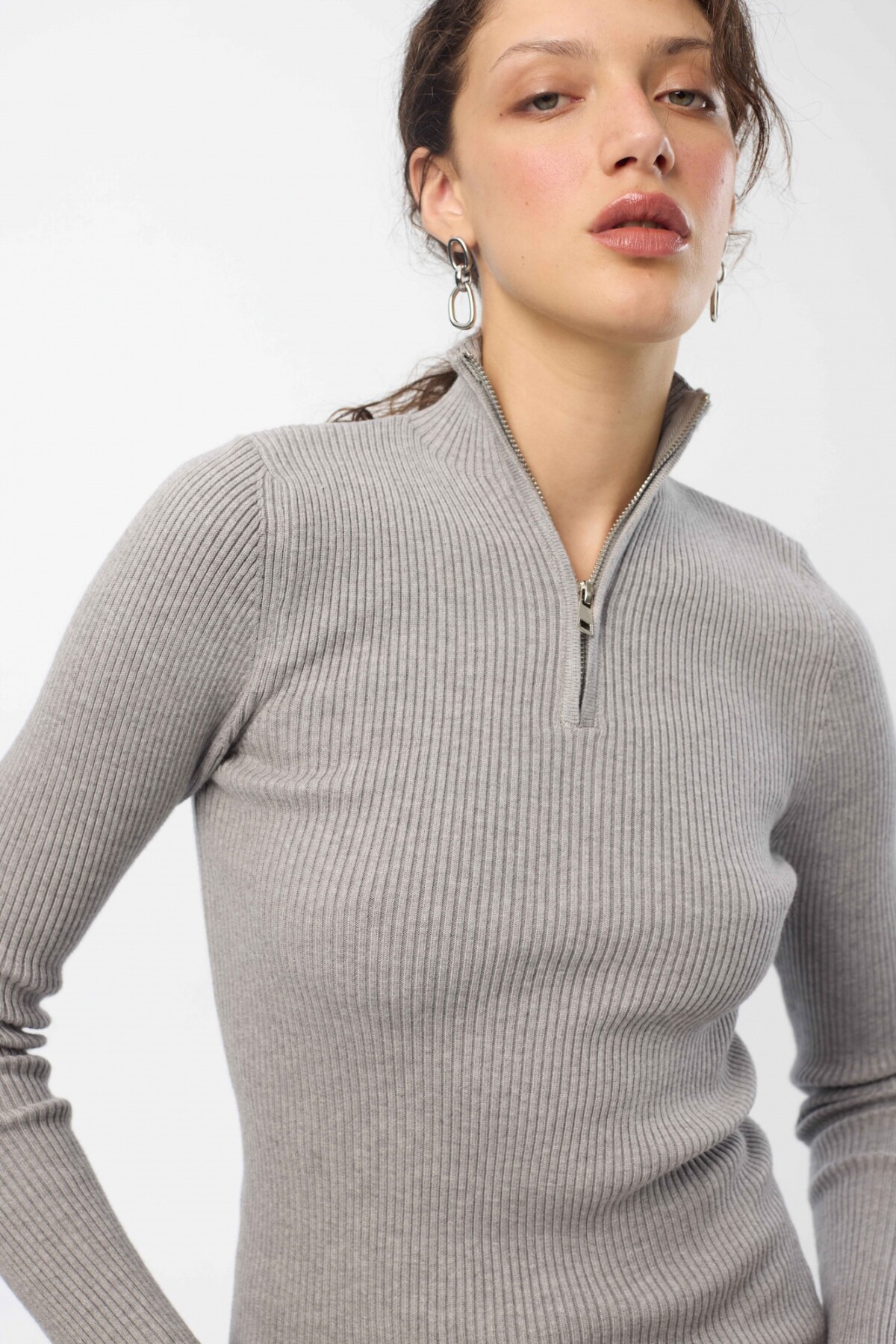 Buzo Zip Gris