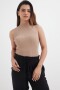 Top tejido media polera KHAKI