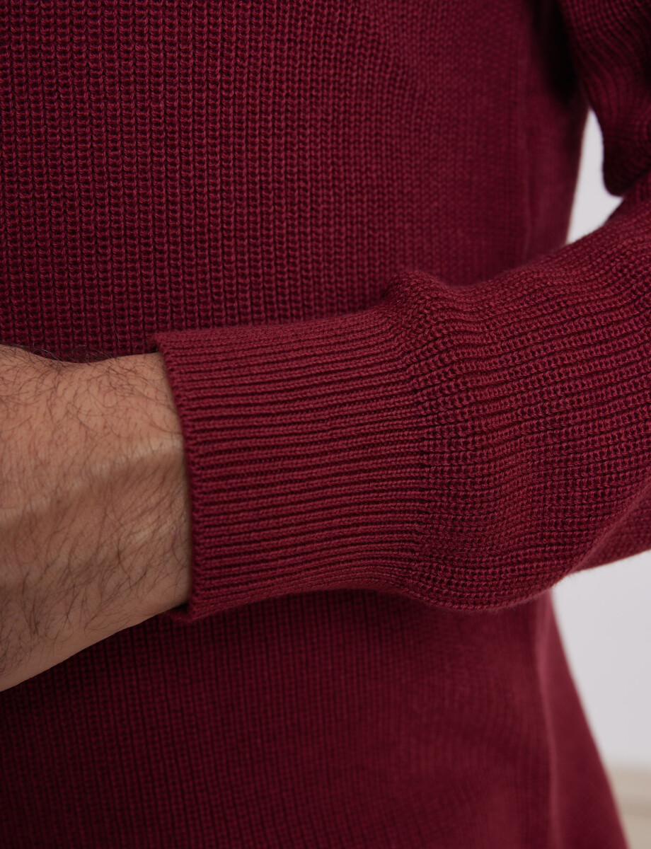470657 SWEATER HARRINGTON LABEL Rojo Oscuro