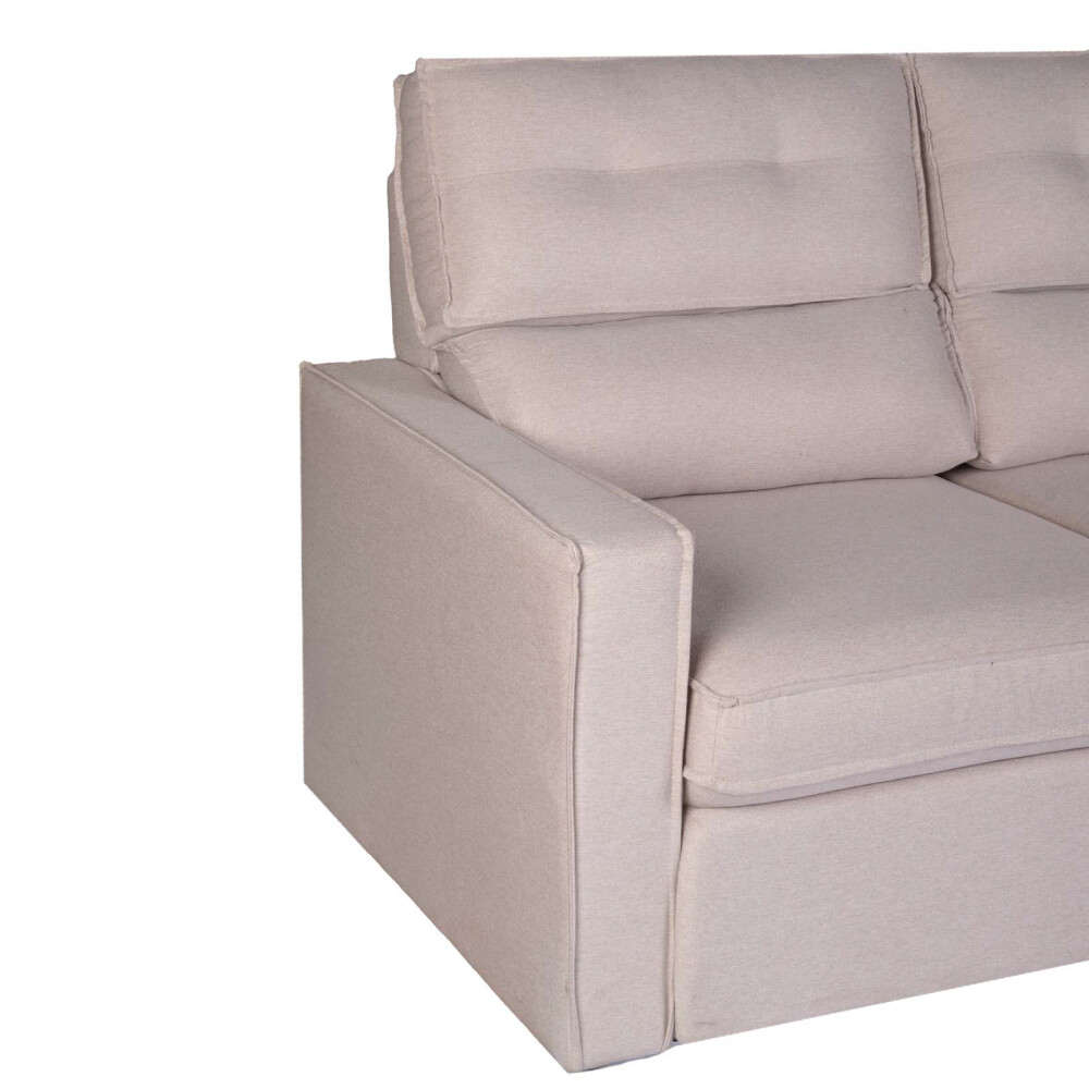 SOFA RETRACTIL 3 CUERPOS TELA NATURAL-BEIGE AMBAR BEIGE