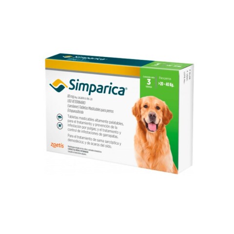 SIMPARICA (20 A 40 Kg) (cada comprimido) Simparica (20 A 40 Kg) (cada Comprimido)