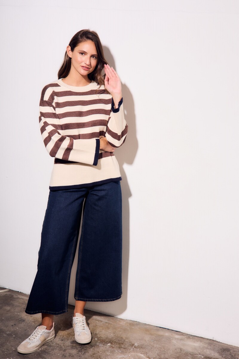 Sweater Rayado Marrón