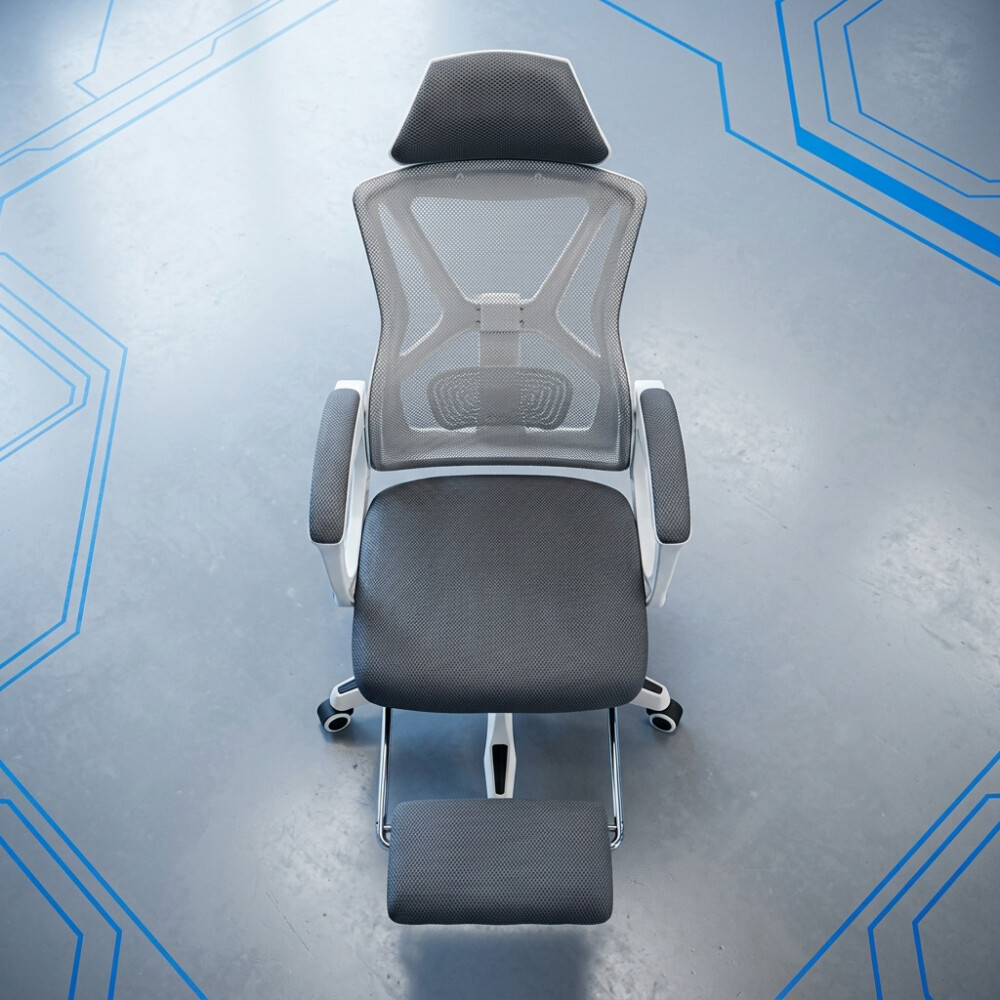 Silla De Oficina Space2 Tela Mesh Apoyapies Gris