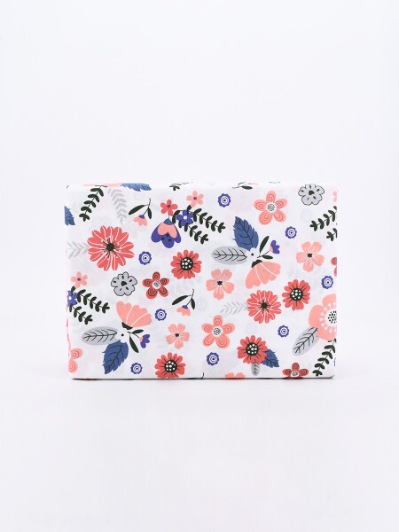JUEGO DE SABANAS FLORAL 1 PLAZA ROSADO